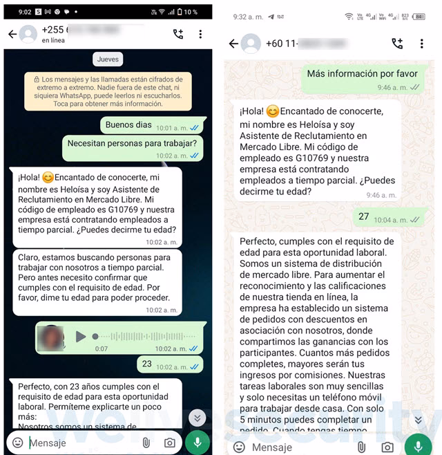 ¿Es normal que una oferta de trabajo te contacte por WhatsApp?