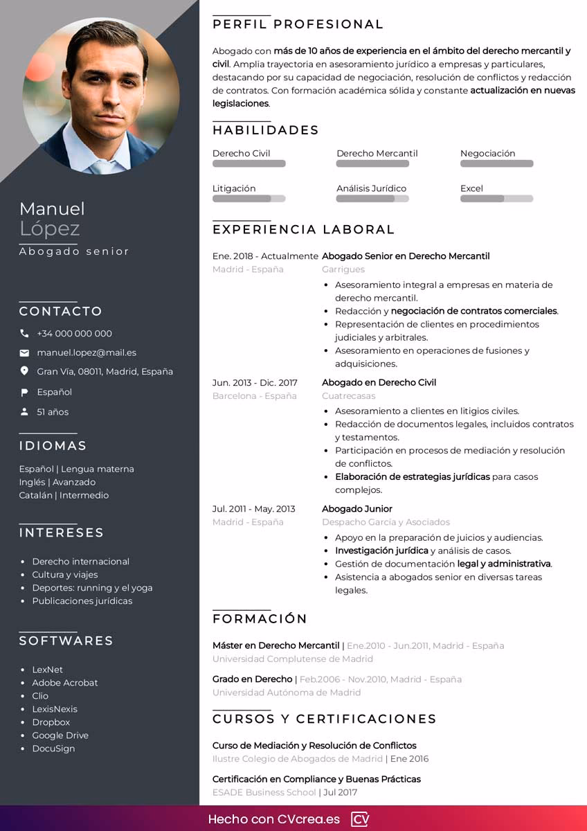 ¿Cómo describir el perfil profesional de un abogado?