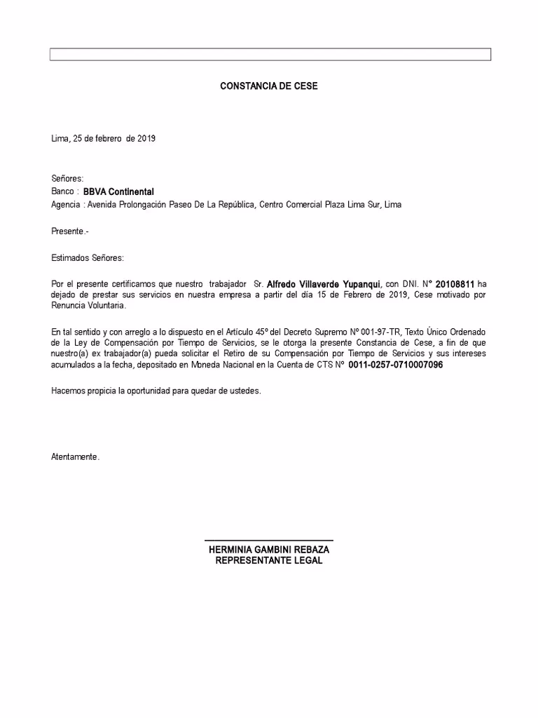 ¿Cuáles son los motivos de cese laboral?