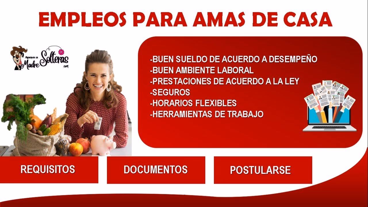 ¿Qué trabajo puede tener una ama de casa?