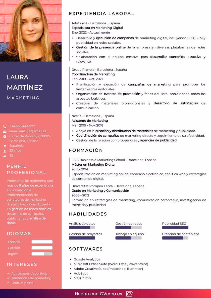 ¿Cuáles son los 3 tipos de CV?