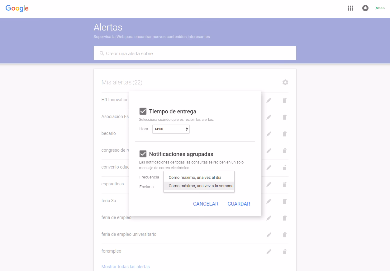 ¿Cómo activar las alertas de Google?