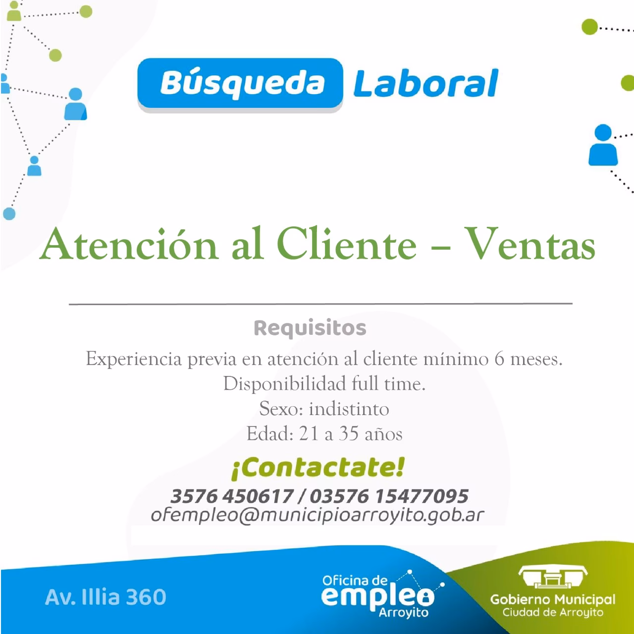 ¿Cuáles son los cargos de atención al cliente?