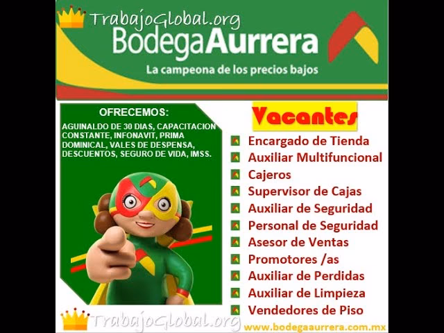 ¿Qué se necesita para entrar a trabajar en Bodegas Aurrerá?