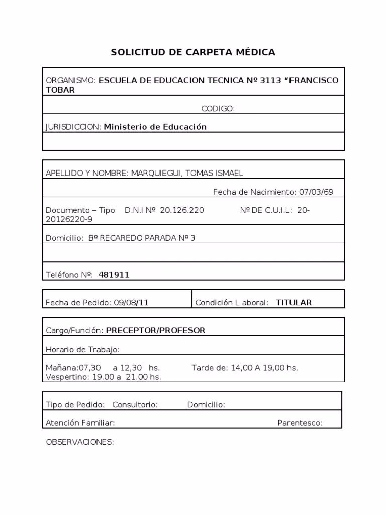 ¿Qué significa estar de carpeta médica?