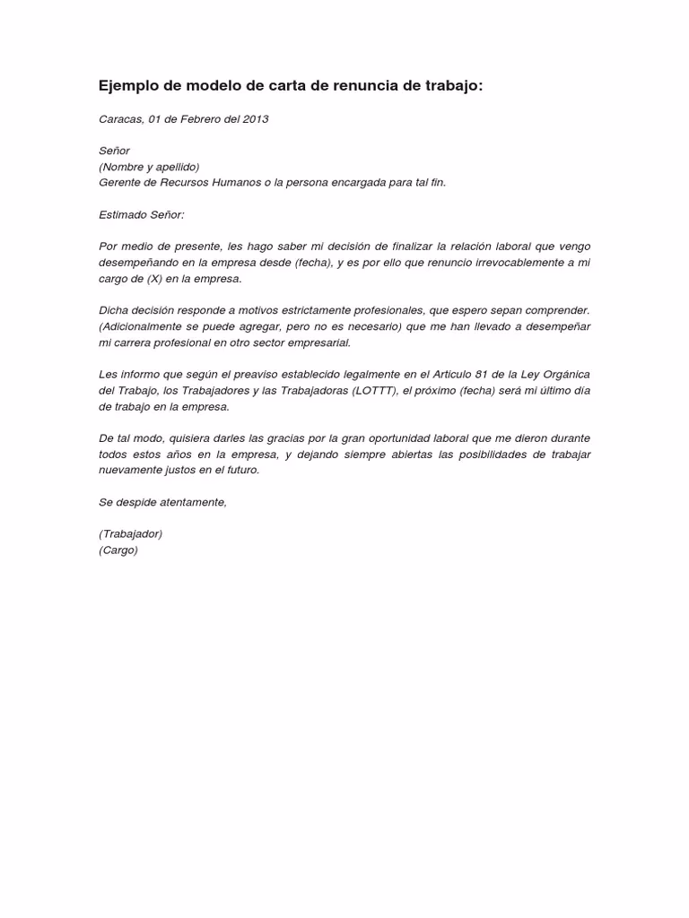 ¿Cómo redactar una carta para renunciar al trabajo?