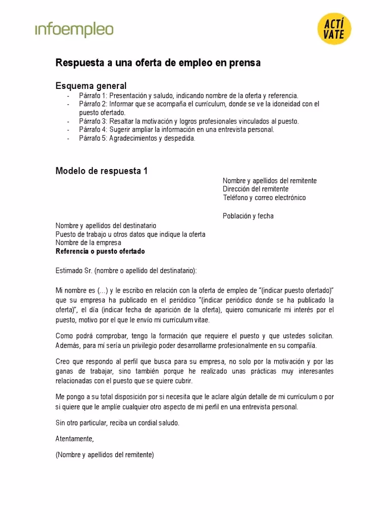 ¿Cómo escribir una carta de respuesta a un anuncio de empleo?