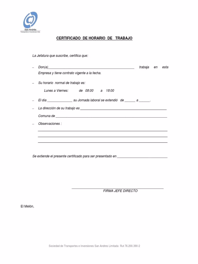 ¿Qué es el certificado de horario laboral?