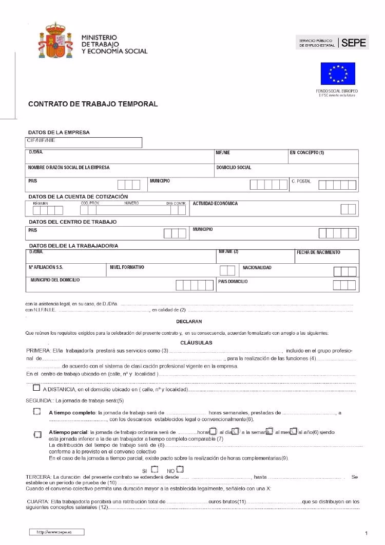 ¿Cuáles son las cláusulas del contrato de trabajo?