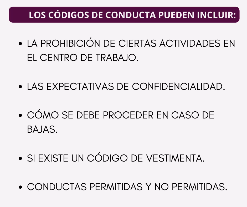 ¿Cuáles son los 6 códigos de conducta?