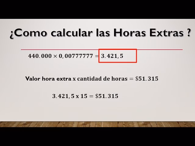¿Cómo se calcula el valor de la hora extra?