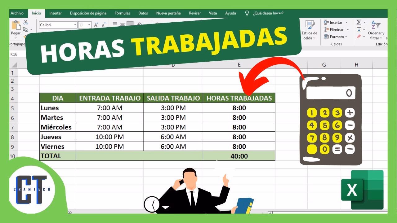 ¿Cómo hacer el cálculo de las horas trabajadas?