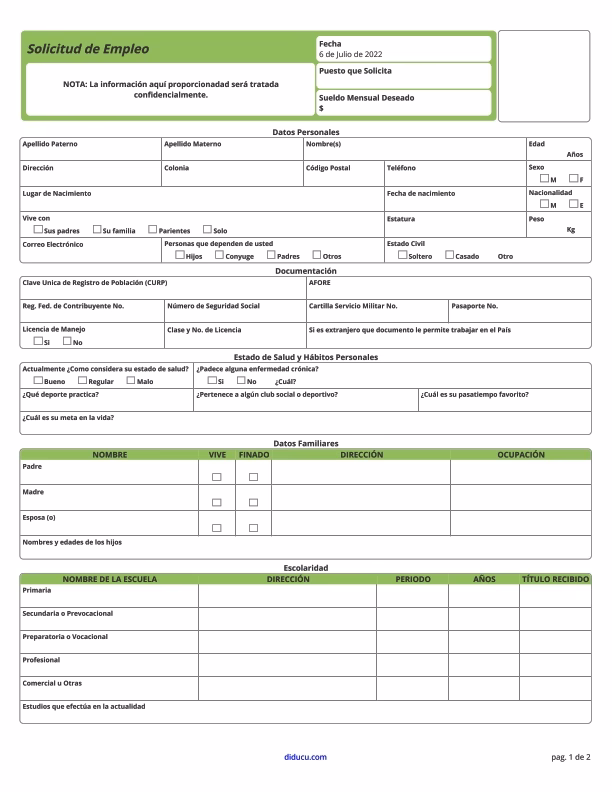 ¿Cómo se redacta una solicitud de empleo?