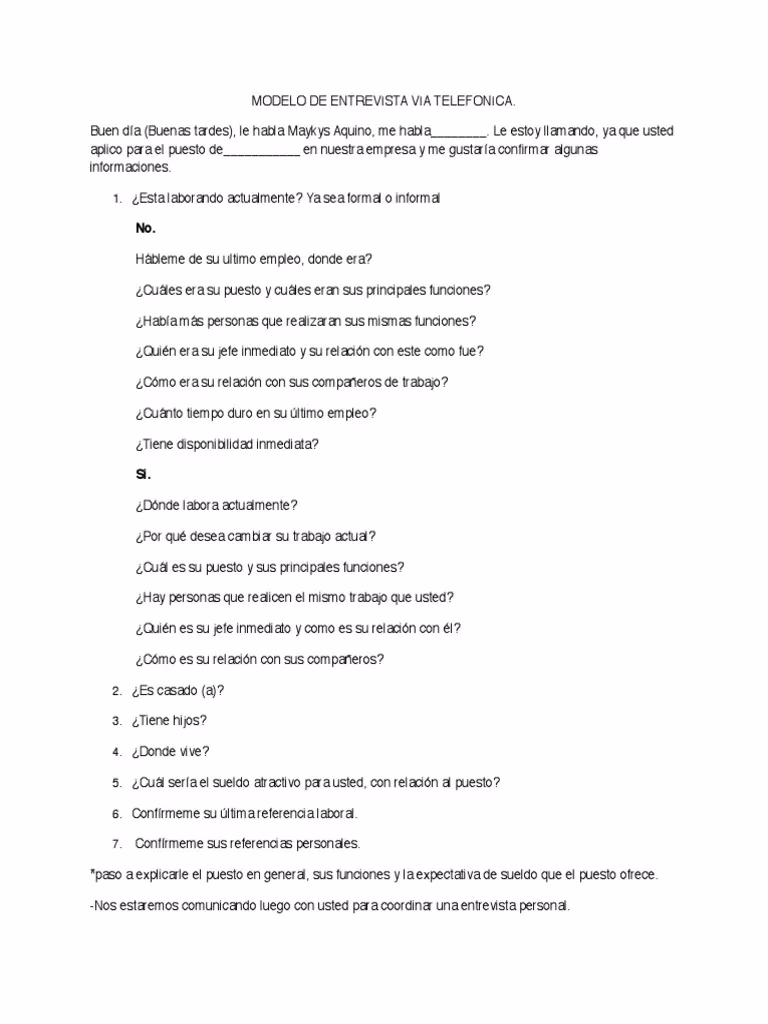 ¿Qué preguntas se hacen en una llamada?
