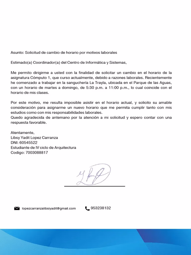 ¿Cómo se debe comunicar un cambio de horario laboral?