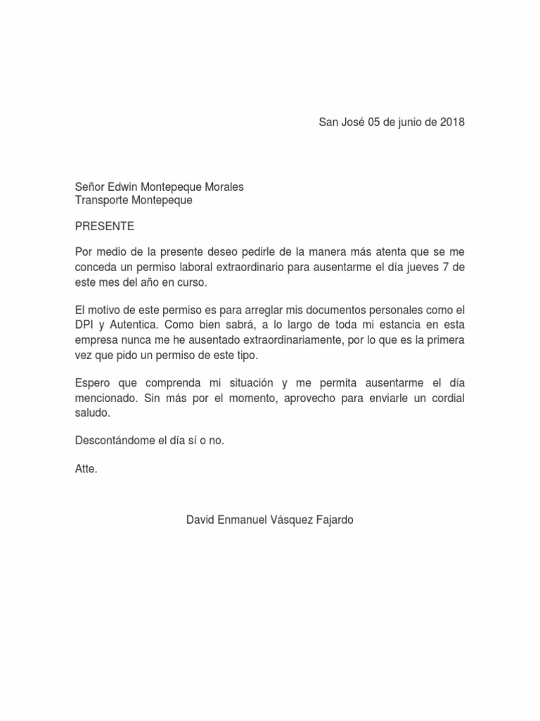 ¿Cómo solicitar permiso para ausentarse del trabajo?