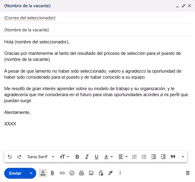 ¿Cómo puedo decirle a un candidato que no fue seleccionado?