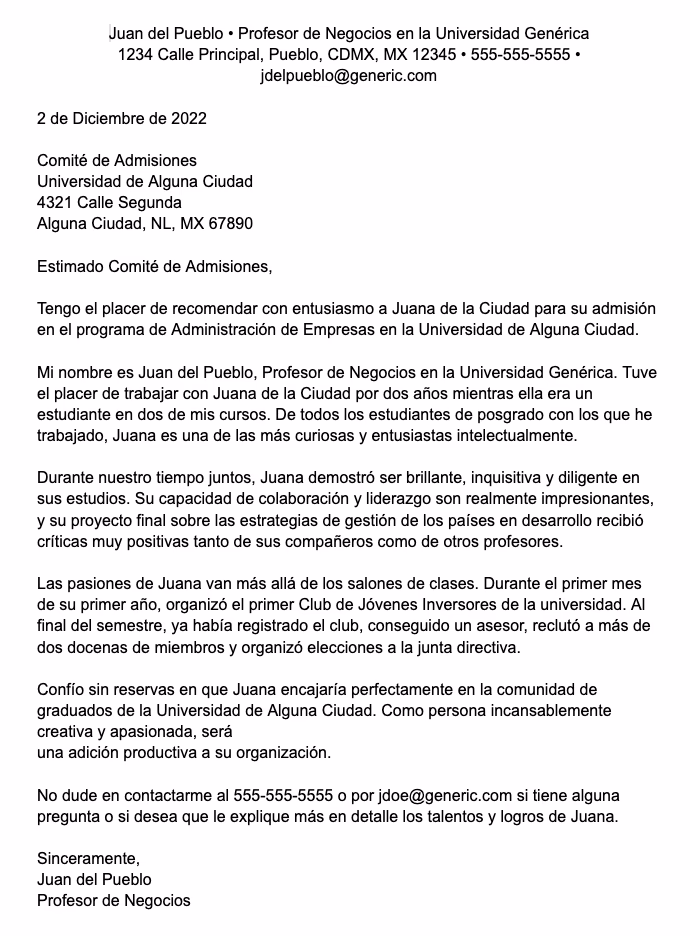 ¿Qué palabras decir para recomendar a alguien?