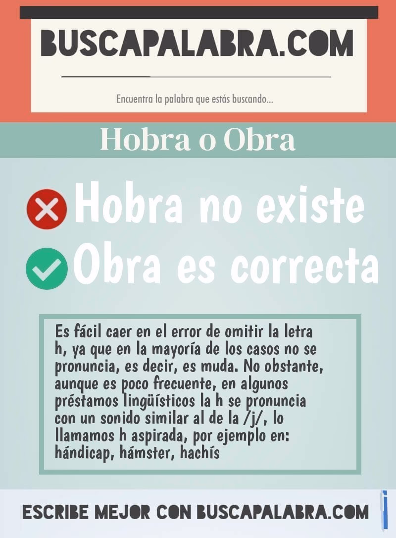 ¿Cómo se escribe obra u hobra?