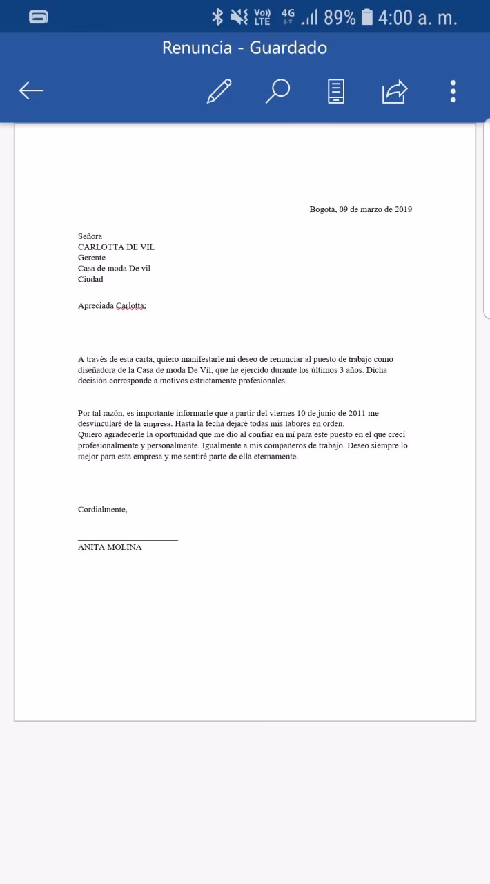 ¿Cómo hacer una carta de renuncia en Estados Unidos?