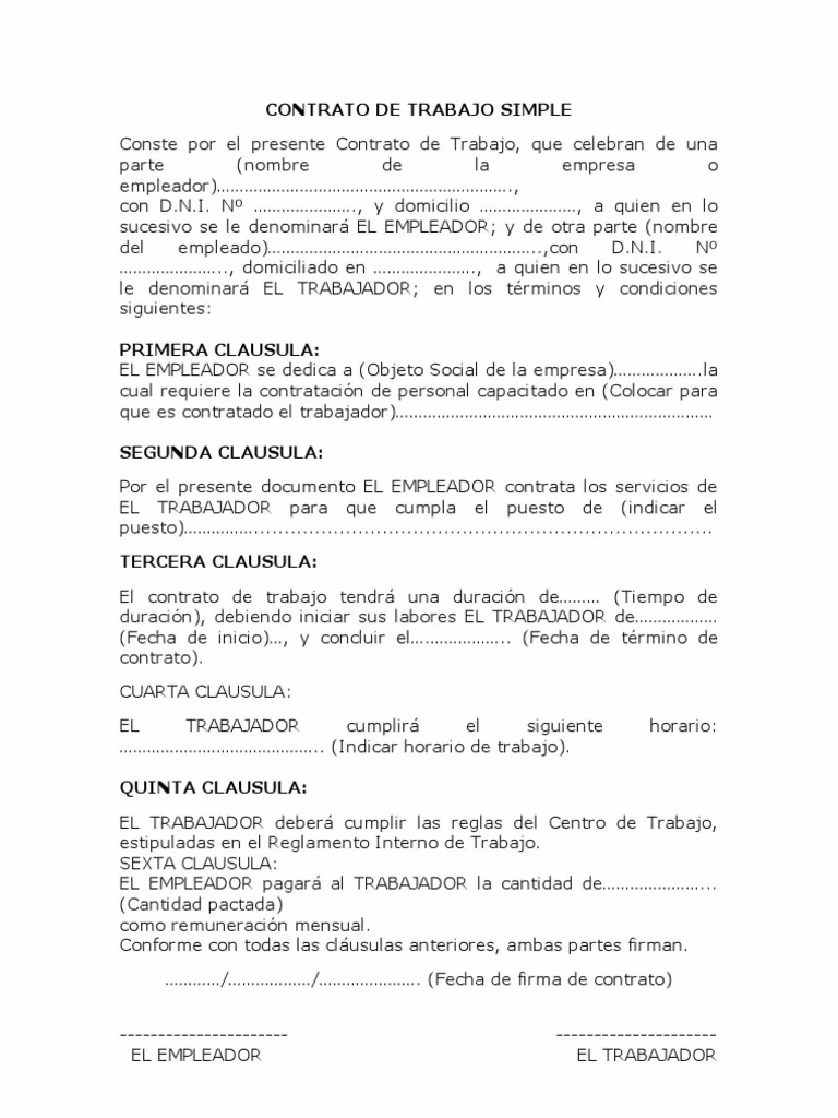 ¿Cómo hacer mi propio contrato de trabajo?