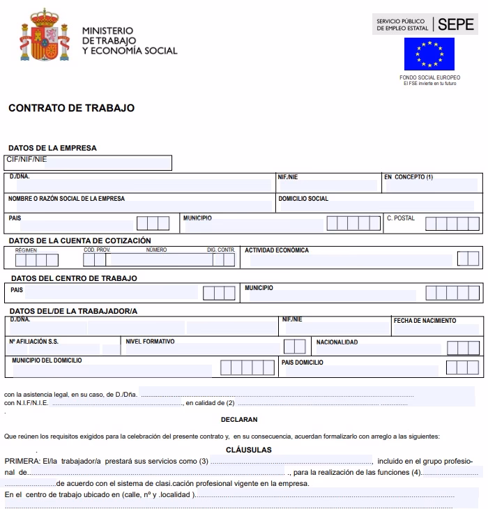 ¿Qué es un contrato laboral y un ejemplo?