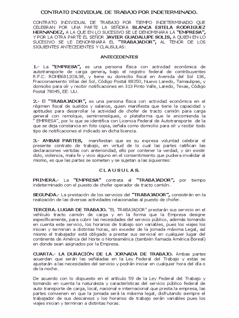 ¿Qué debe tener un contrato de transporte?