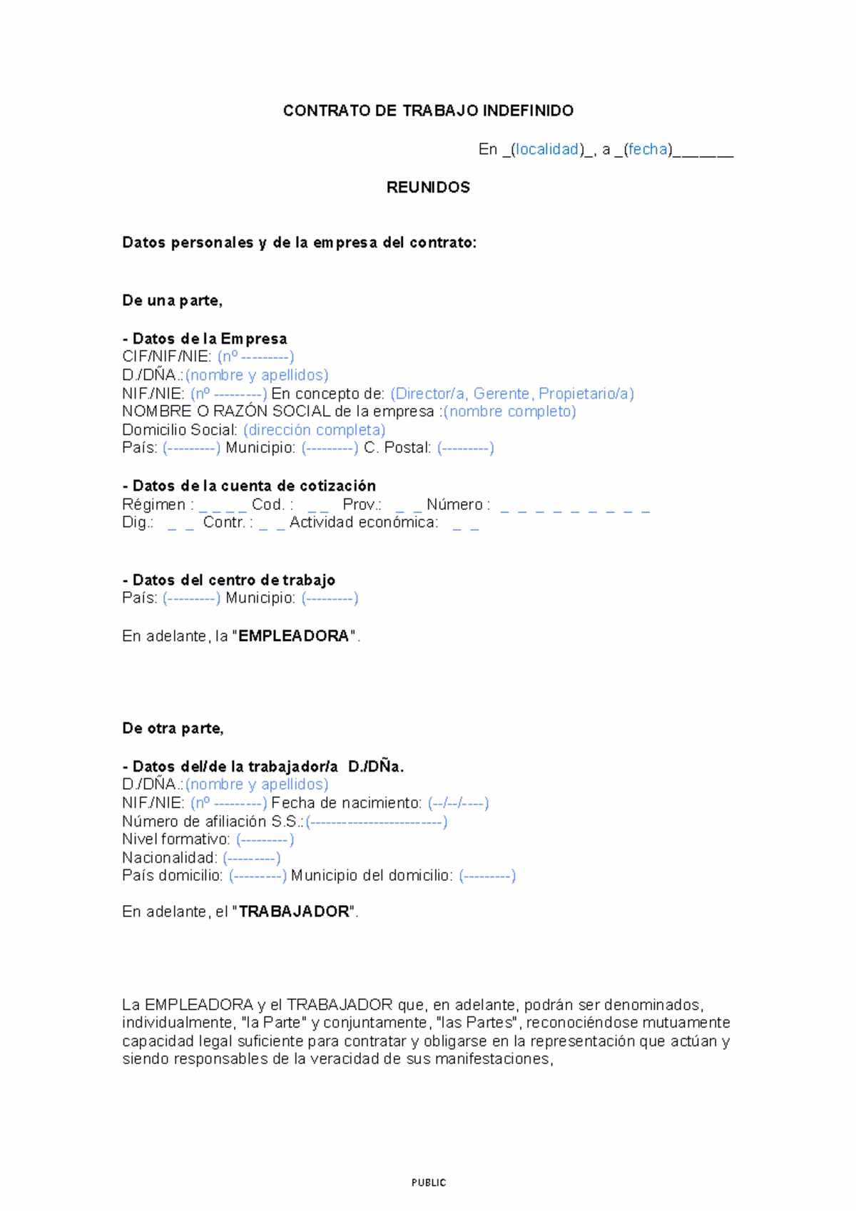 ¿Qué pasa cuando un contrato es indefinido?