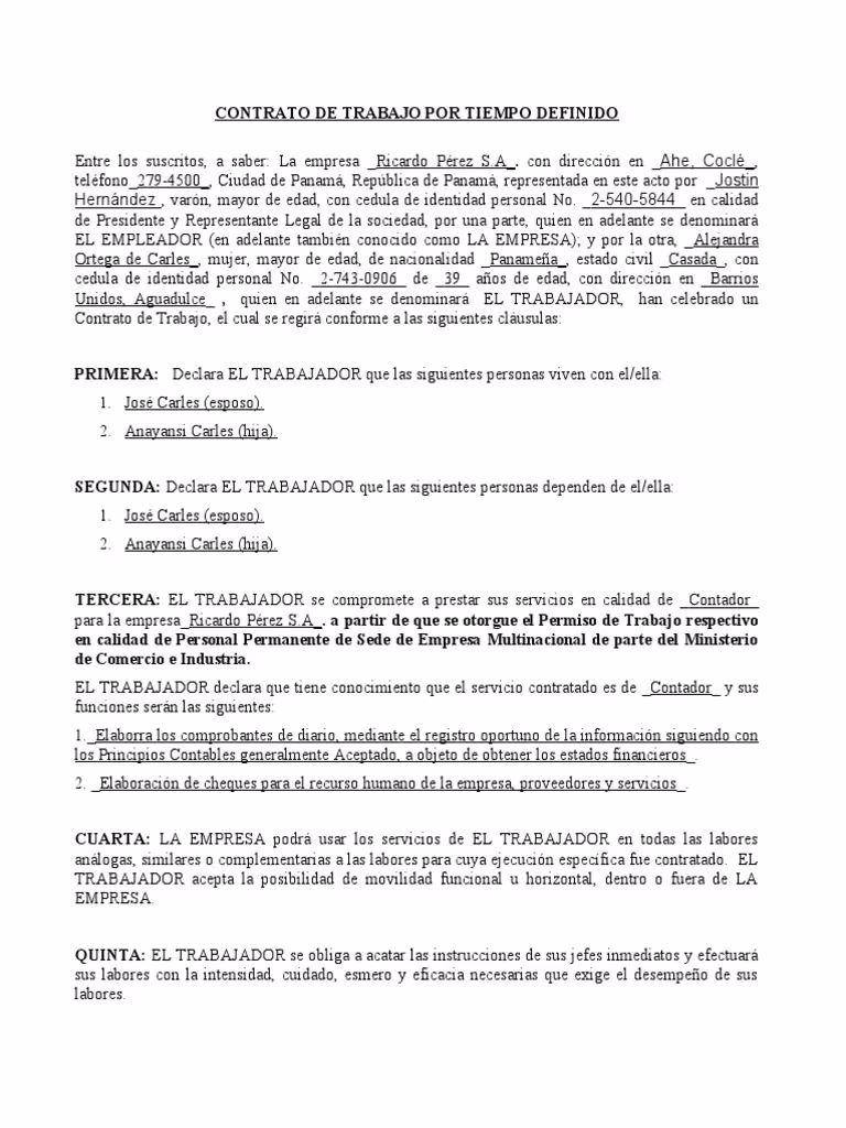 ¿Cómo son los contratos de trabajo en Panamá?