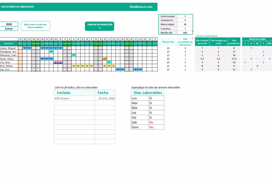 ¿Cómo programar las vacaciones de los empleados?