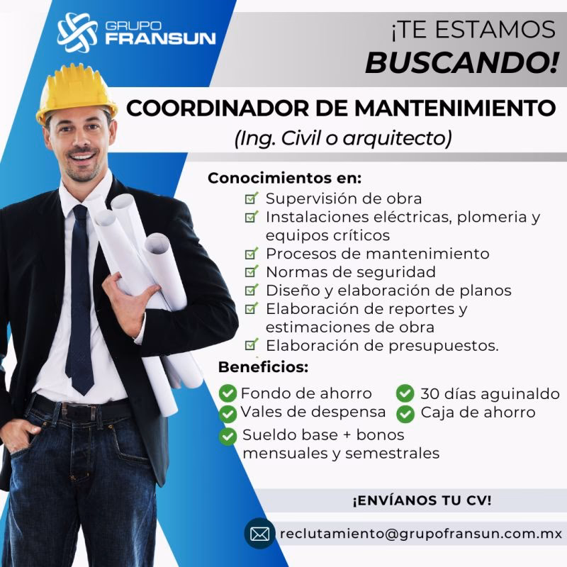 ¿Cuánto gana un coordinador de mantenimiento?
