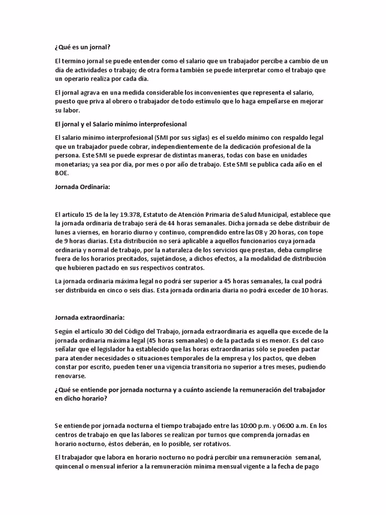 ¿Cómo se paga el jornal?