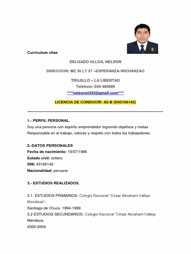 ¿Cómo describirías a un conductor en un currículum?