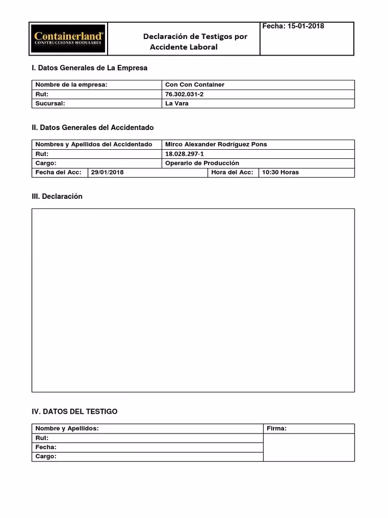 ¿Qué es una declaración de accidente?