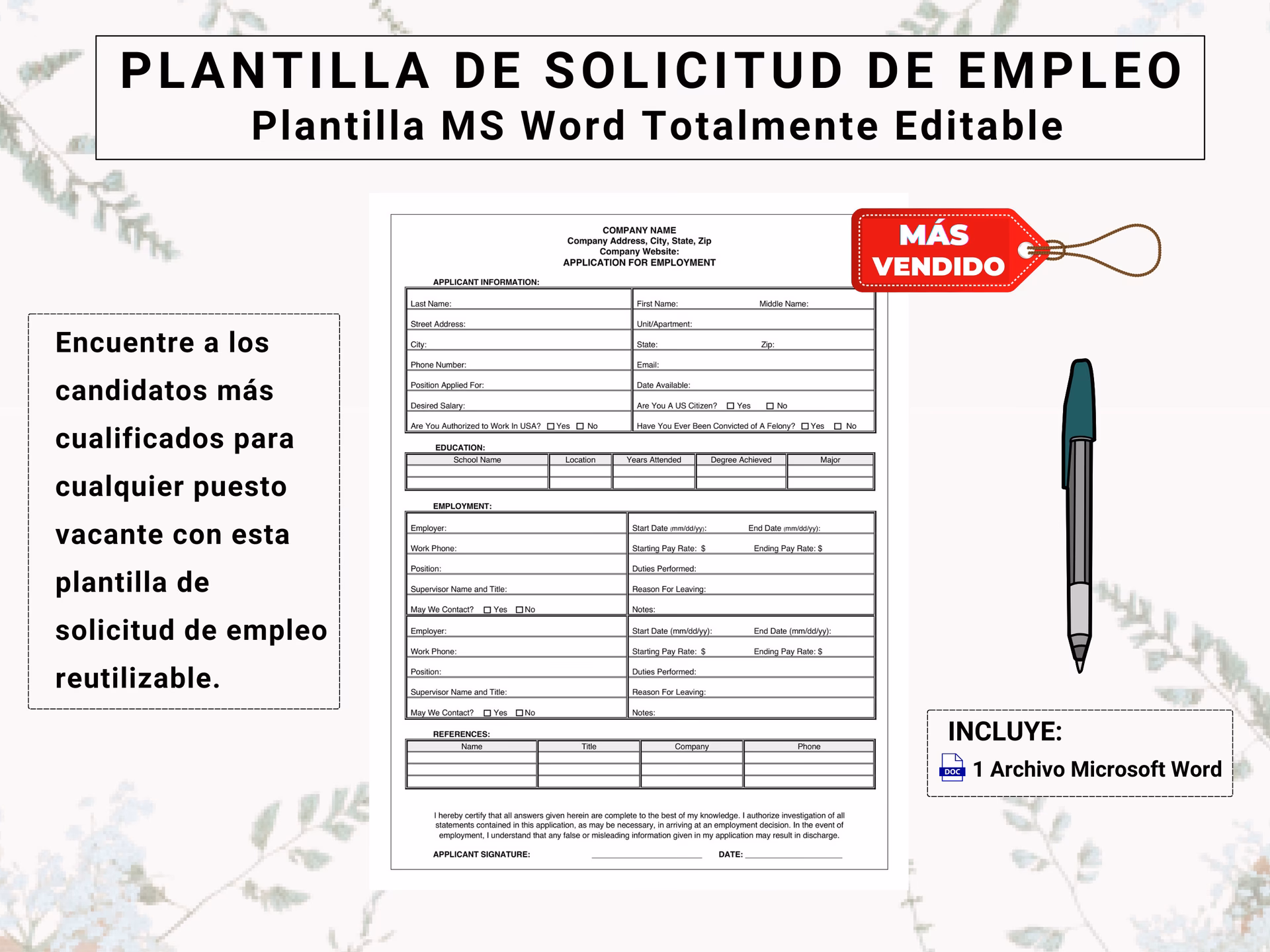 ¿Cuáles son los tipos de solicitudes de empleo?