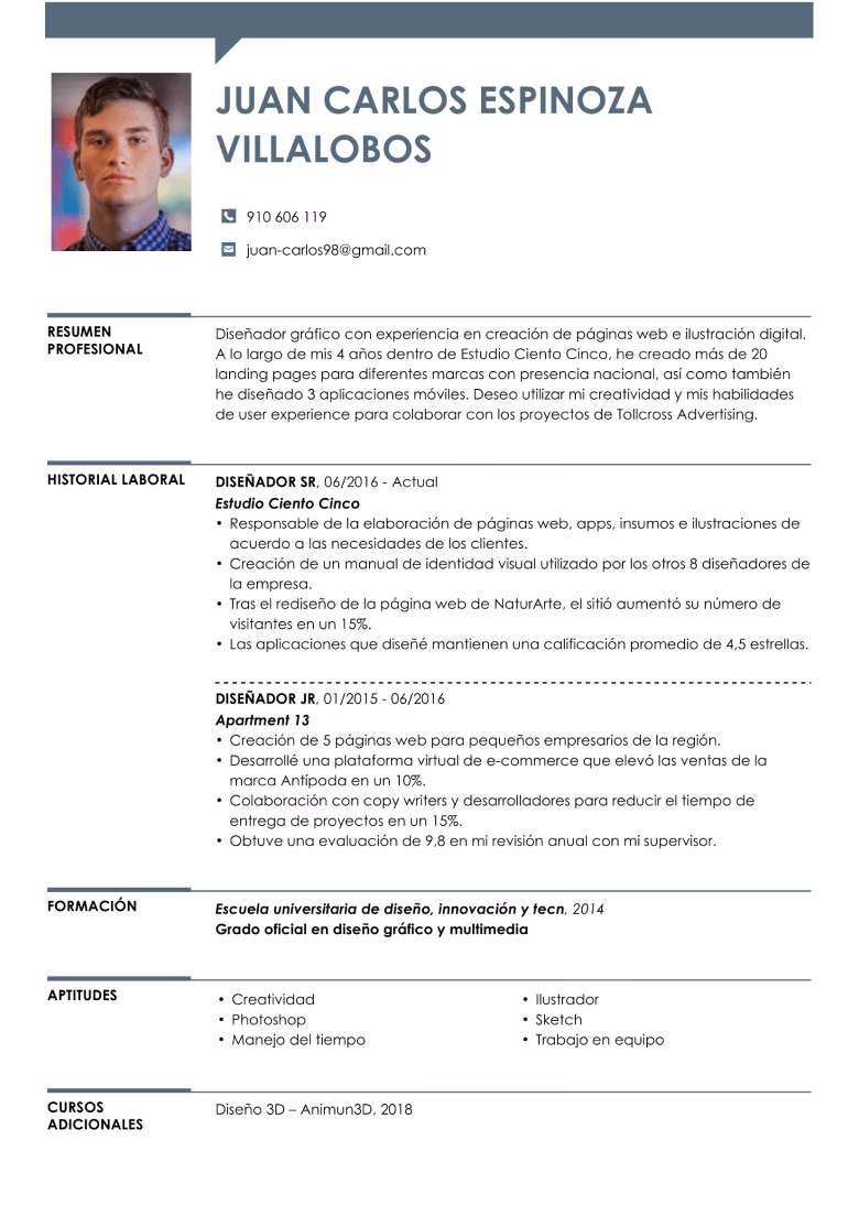 ¿Cómo escribir un buen ejemplo de CV?
