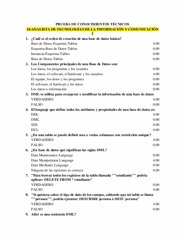 ¿Cuáles son las pruebas de conocimientos?