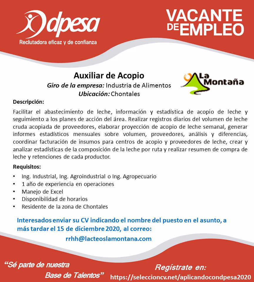 ¿Qué hace un auxiliar de acopio?