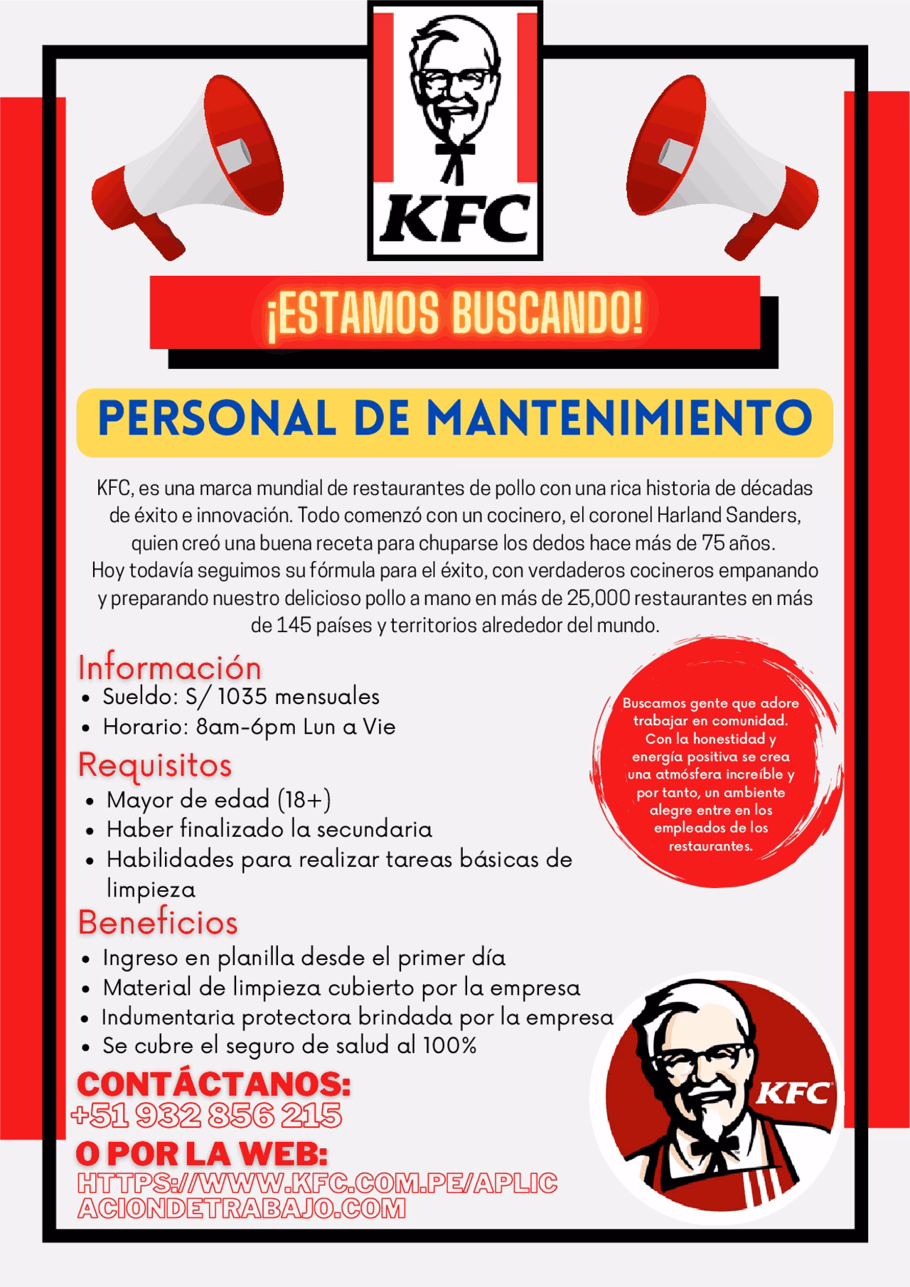 ¿Cuál es la edad máxima para trabajar en KFC?