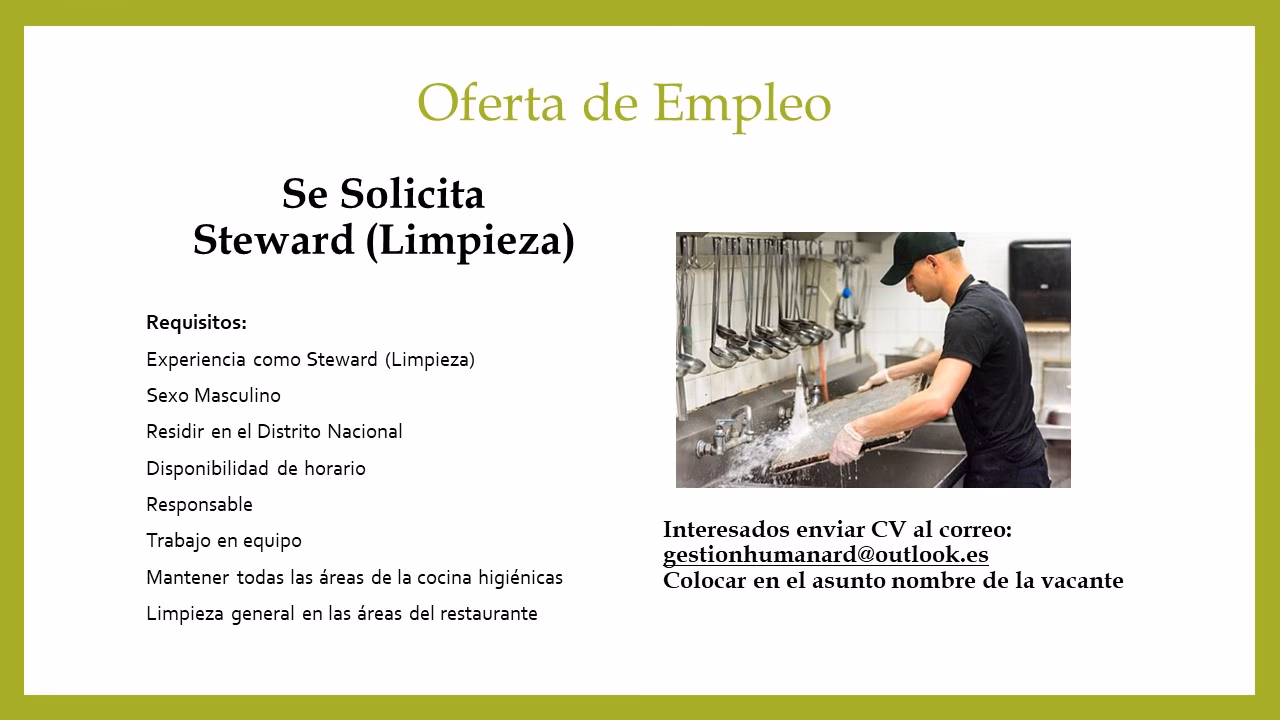 What is a food steward job description?