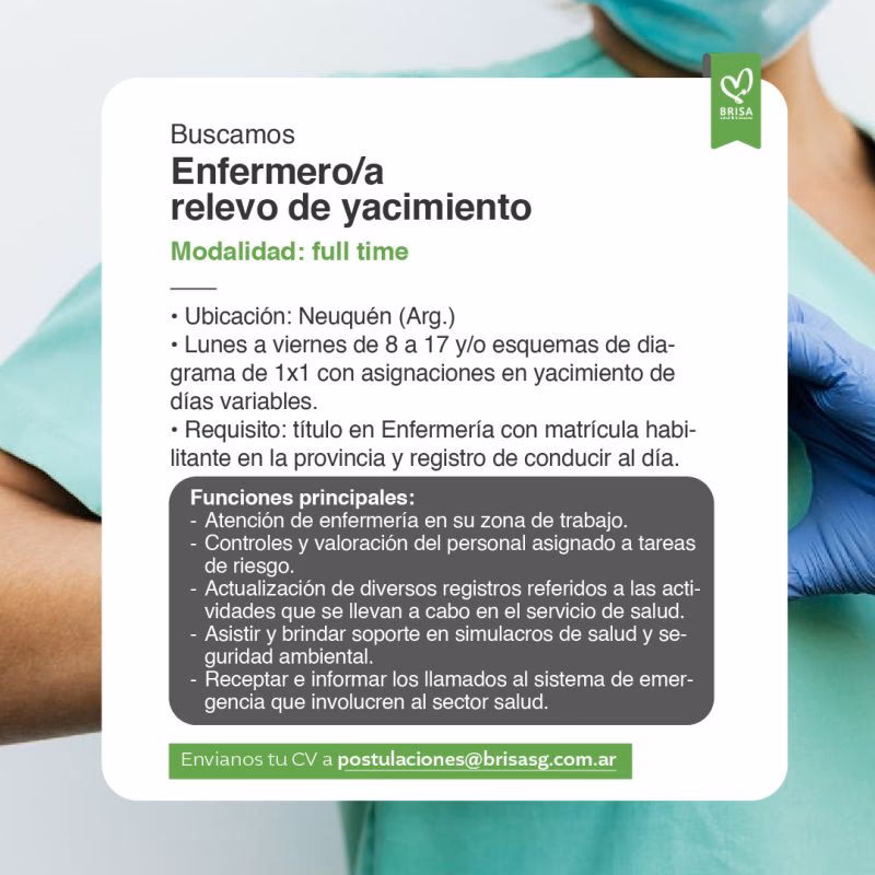 ¿Cuánto gana una enfermera en Neuquen?