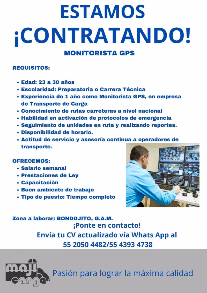 ¿Qué hace un operador de monitoreo GPS?