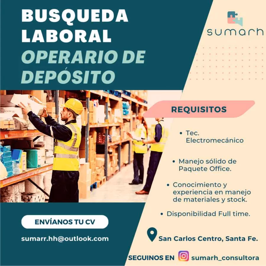 ¿Qué trabajo hace un operario de depósito?