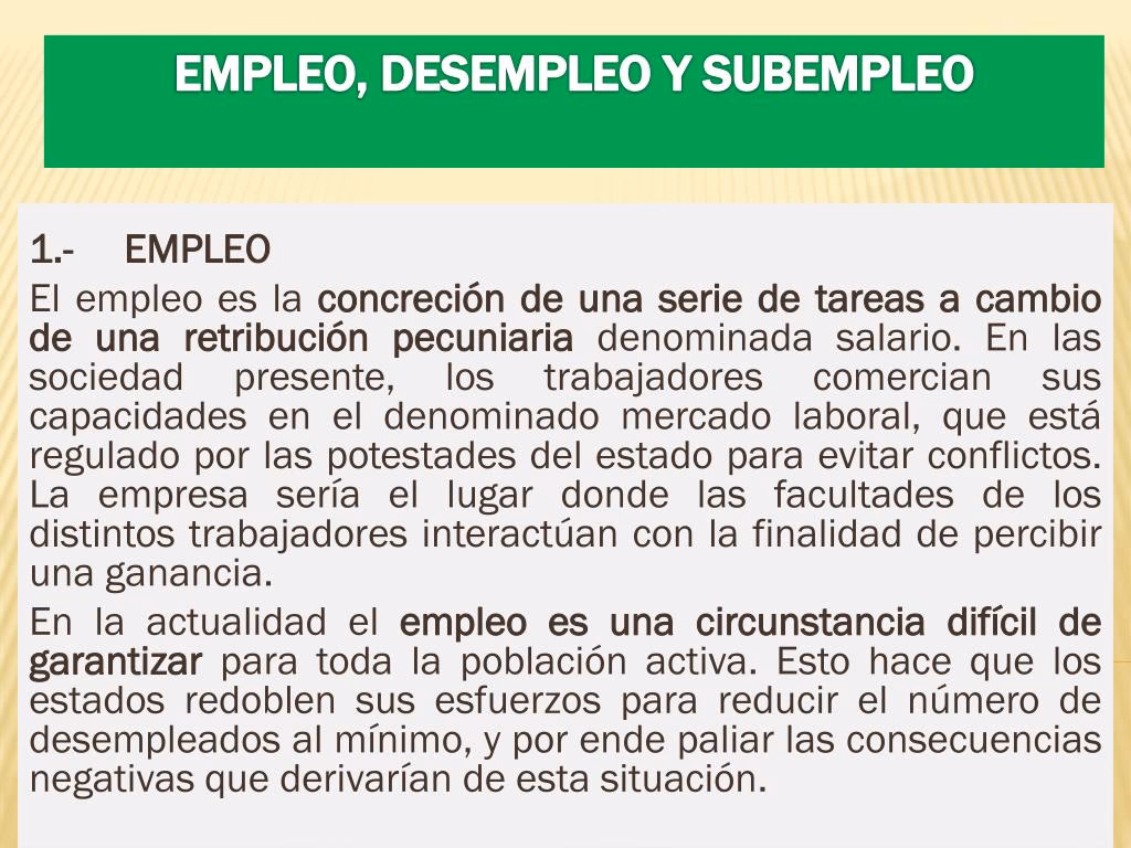 ¿Qué es empleado y desempleado?