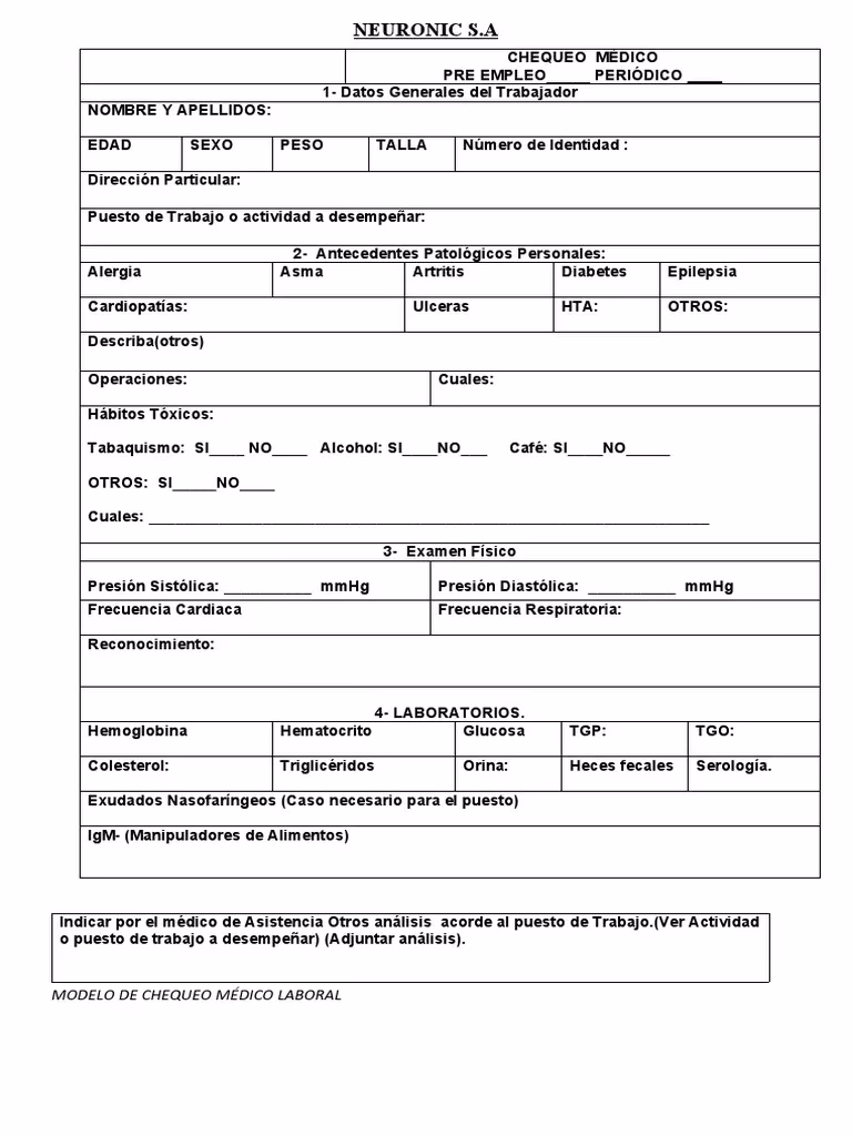 ¿Qué te revisan en un examen médico para trabajar?