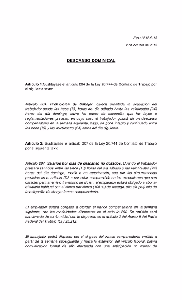 ¿Qué dice la Ley sobre los francos?