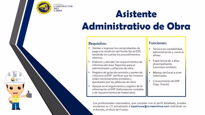 ¿Cuáles son las funciones de un administrativo de obra?