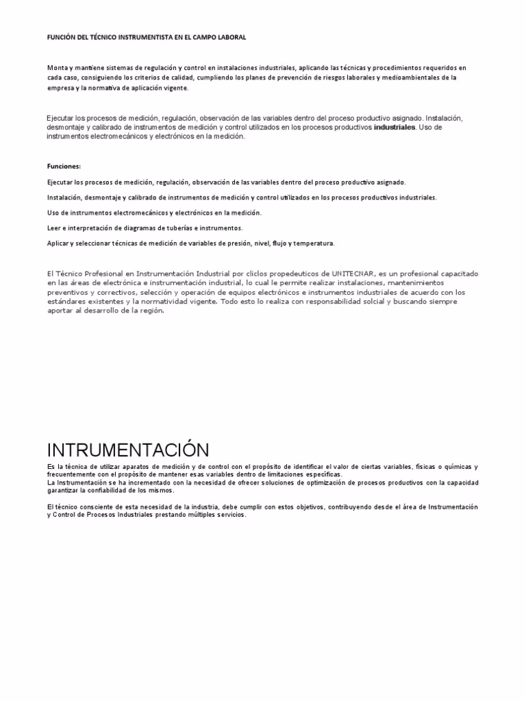 ¿Qué hace un instrumentación industrial?