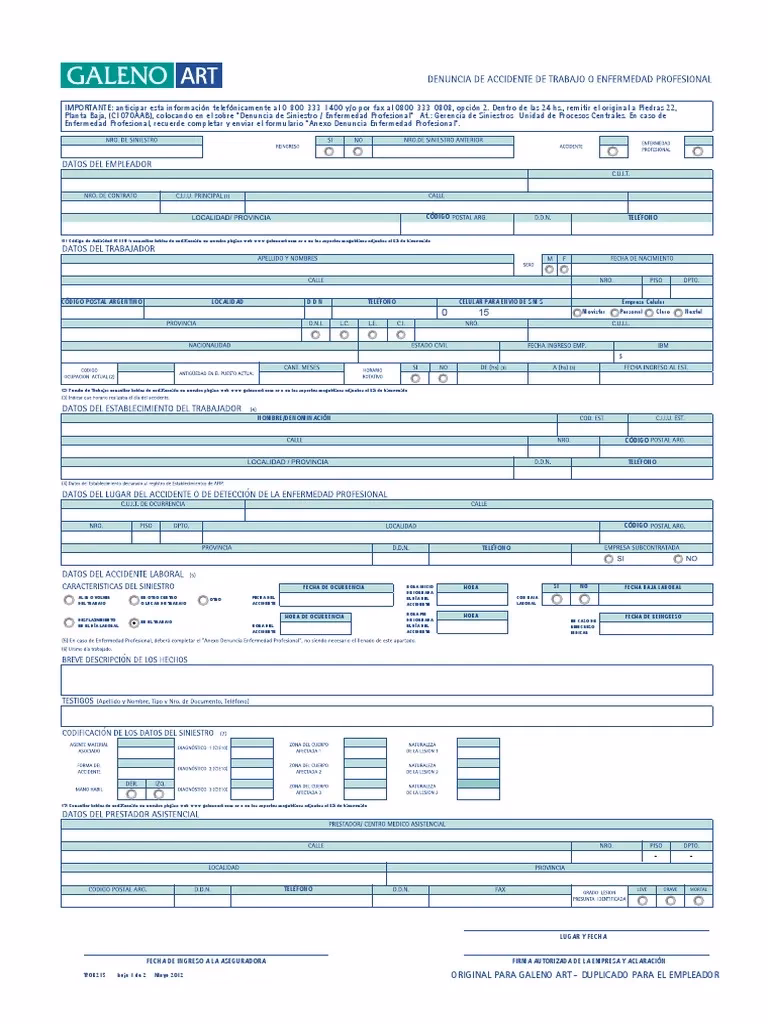 ¿Cómo puedo denunciar un accidente a Galeno Seguros ART?