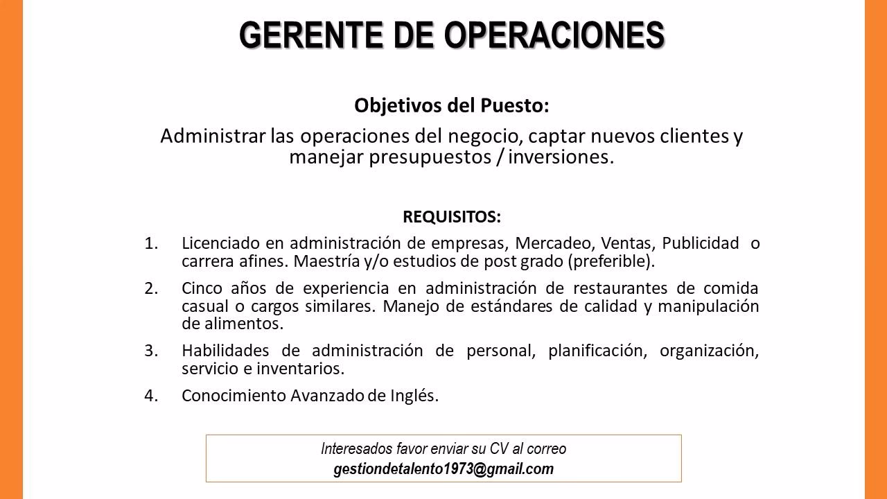 ¿Cuánto se le paga a un gerente de operaciones?